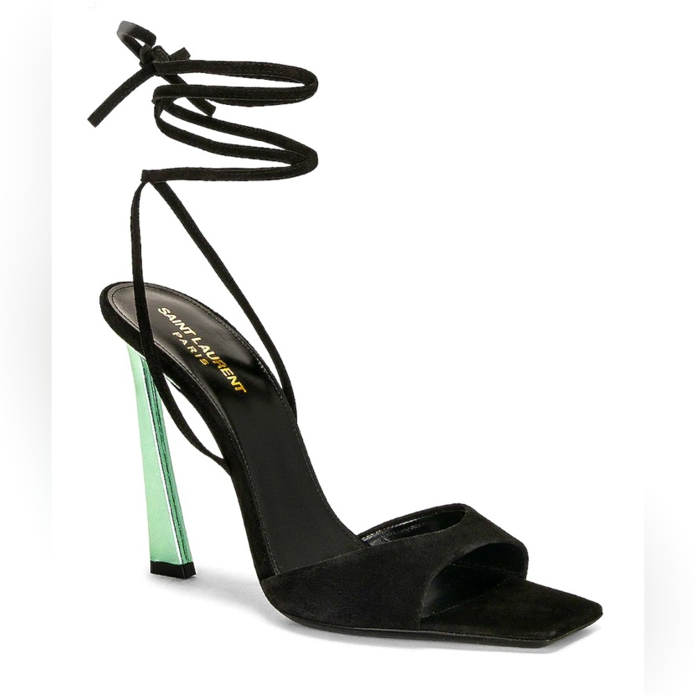 Saint Laurent Women's Paz Ankle Tie High Heel Sandals Size EU 39